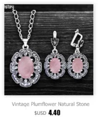 Vintage Plumflower Natural Jades Quartz Earrings For Women Antique Silver Plated Lapis Lazuli Tiger Eye Stone Fashion Earring - Charlie Dolly