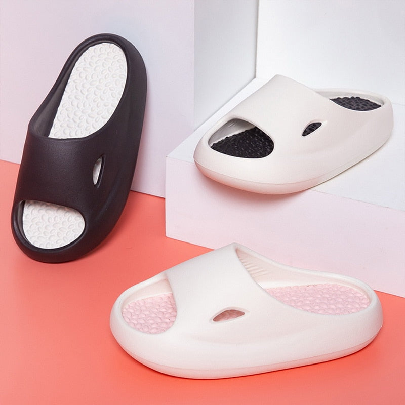 Comwarm Women's Sandals 2023 Summer Fashion Thick Bottom Slippers Outdoor Men Beach Flip Flops Home Couple Massage Slippers