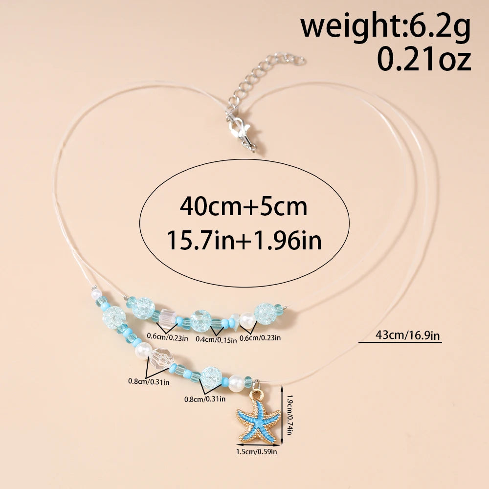 Aihua Boho Multilayer Natural Stone Glasses Beads Necklace For Women Choker Collar Necklace Women Jewelry Gifts - Charlie Dolly