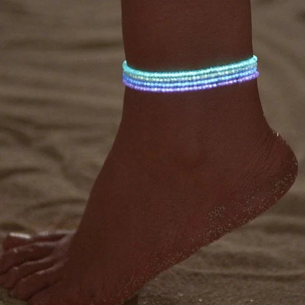 Shell and Starfish Rice Bead Handmade Boho Anklet