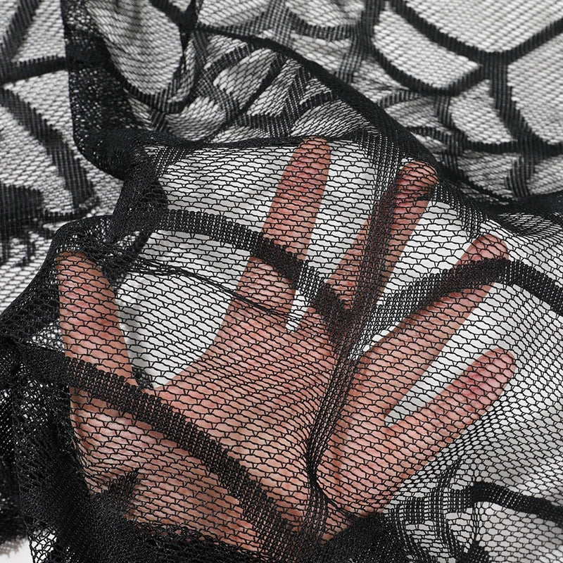Halloween Black Lace Placemat Happy Halloween Party Decorations 2024 For Home Spider Web Tablecloth Kitchen Dining Table Covers - Charlie Dolly