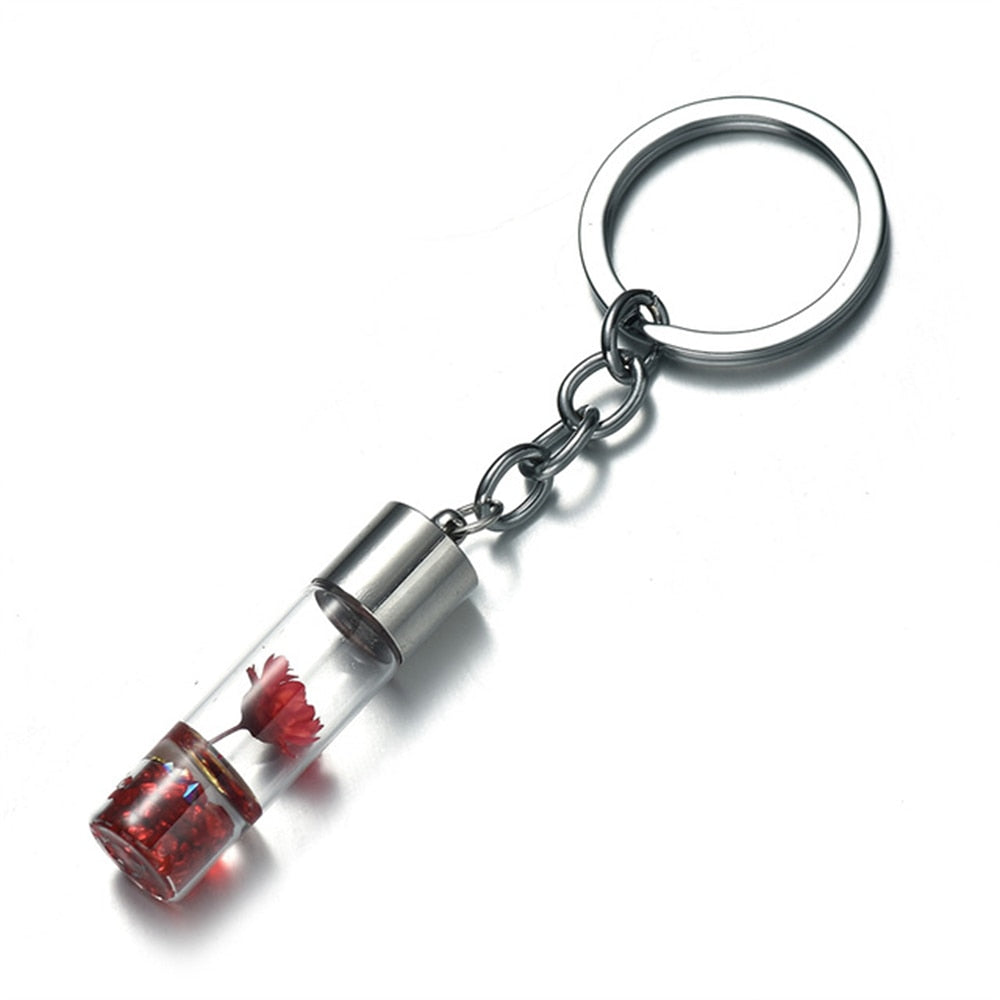 Fashion Eternal Flower Keyring Handmade Natural Plant Keychain for Women Men Bag Accessories Creative Friendship Gifts
