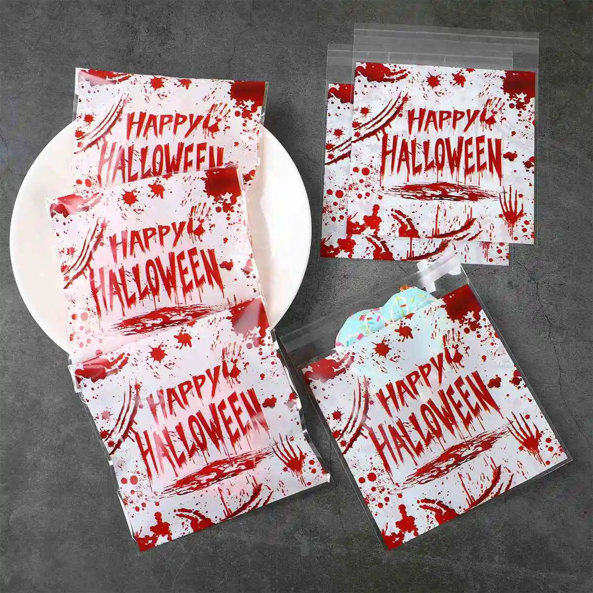50PCS Halloween Candy Bags Halloween Party Decorations For Home 2024 Packaging Bag Pumpkin Party Ghost Halloween Decor Supplies - Charlie Dolly
