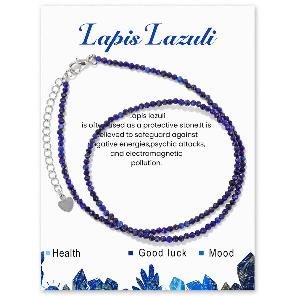 2mm Gemstone Beaded Boho Necklace