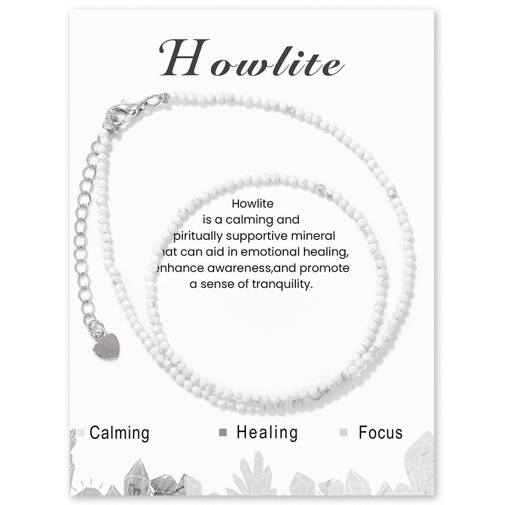 2mm Gemstone Beaded Boho Necklace
