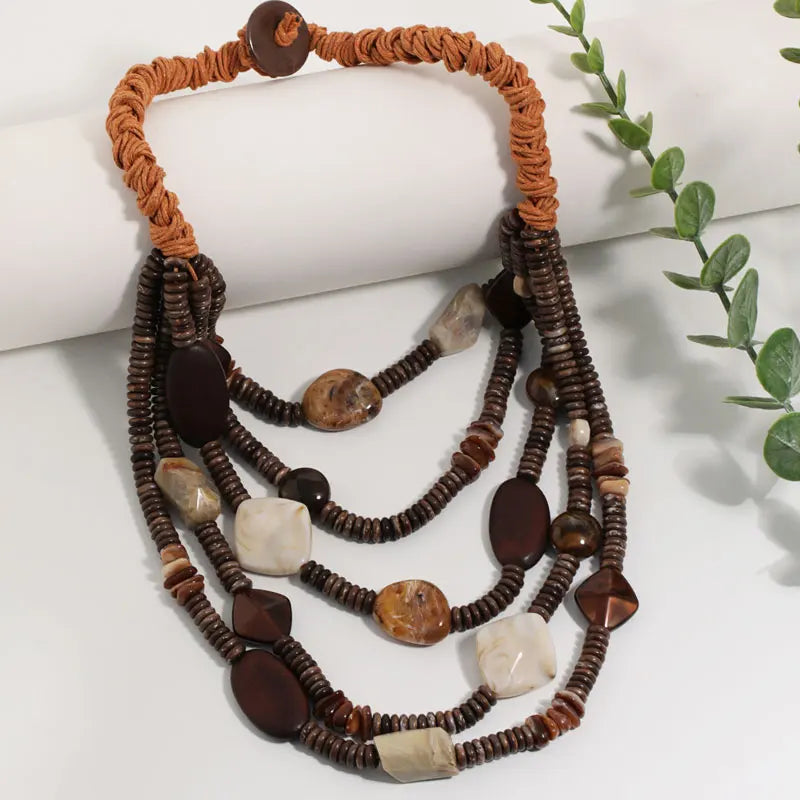 Beaded Multilayer Party Statement Necklace Jewelry