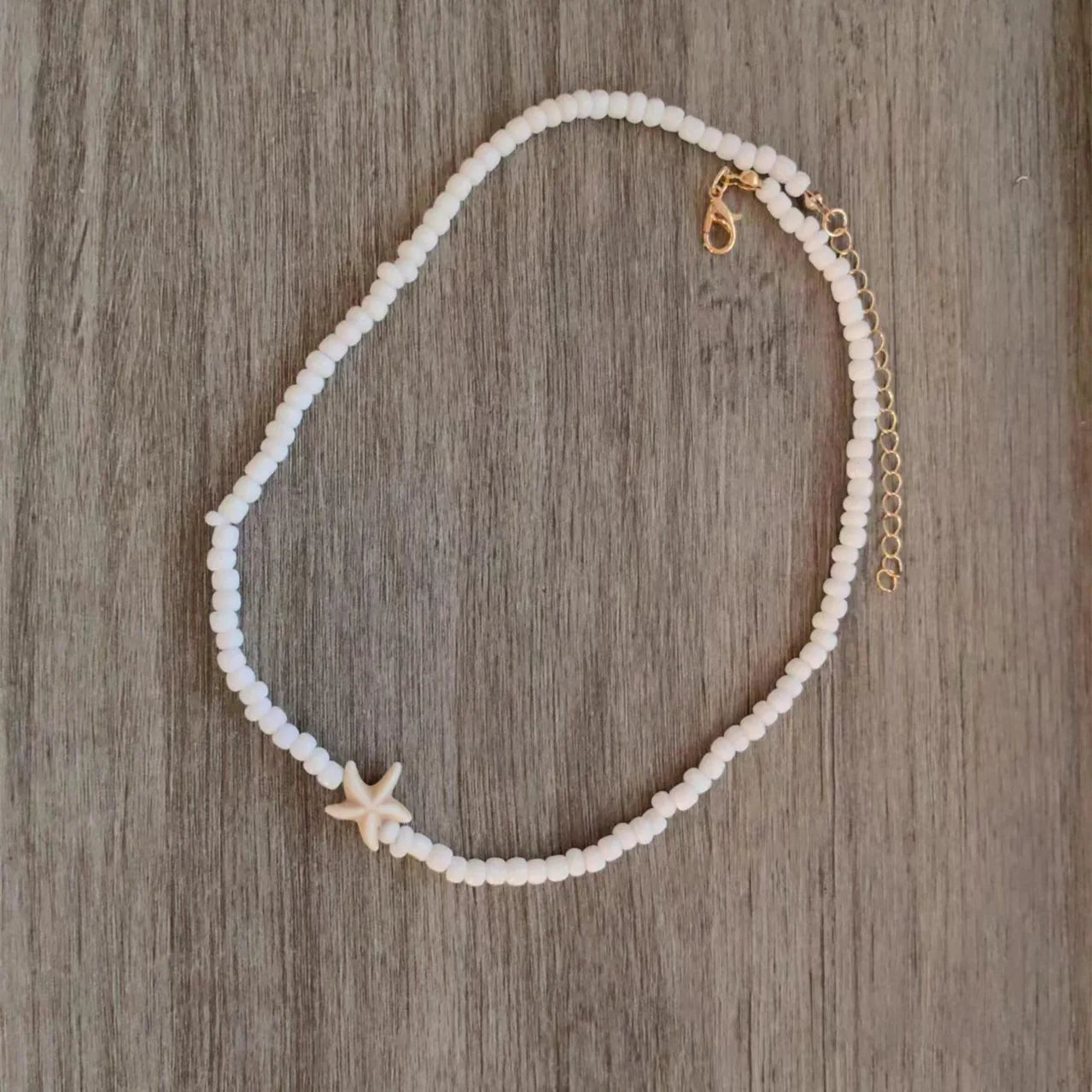 Tidepool Starfish and Turtle Beaded Boho Choker