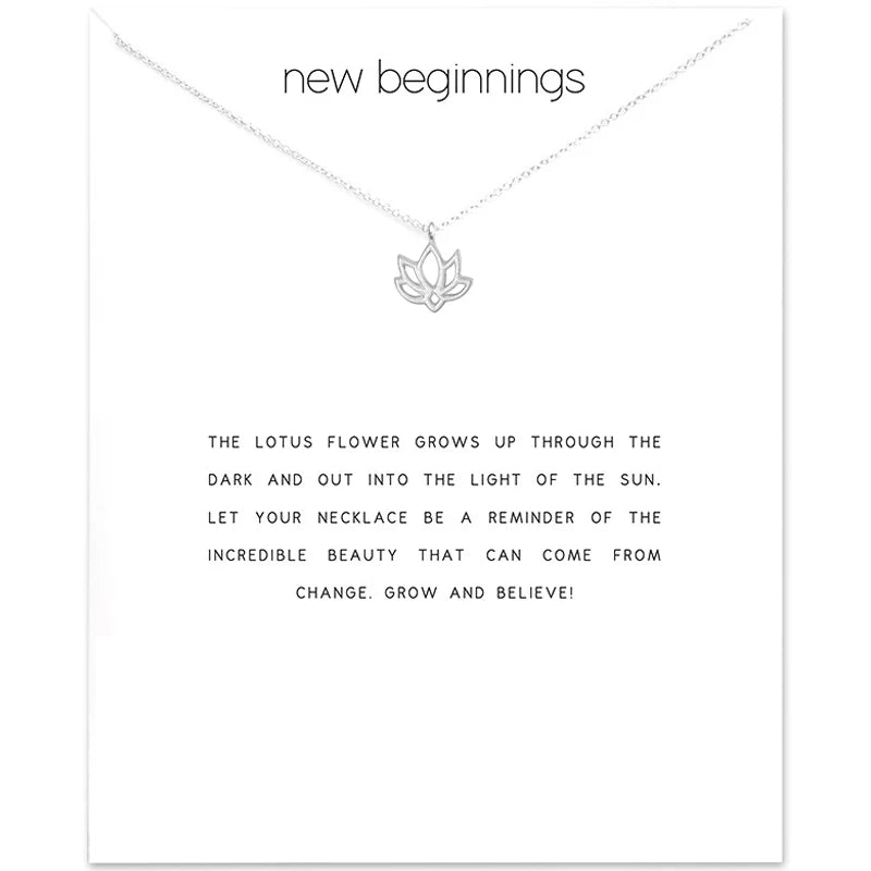 Minimalist Lotus Flower Pendant, Silver Anniversary Gift Necklace