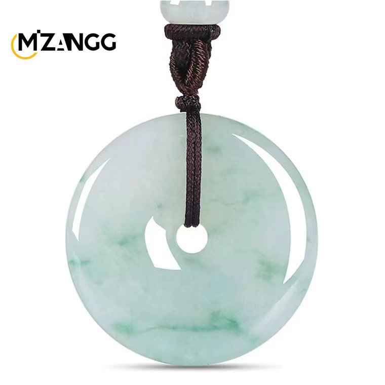 Grade A Natural Jade Peace Buckle Boho Necklace, Sacred Protection Amulet