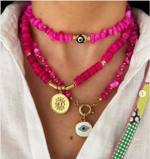 natural stone beaded Kunzite gold-plated bead collar freshwater accents large baroque pearl focal Hook fastening necklace women