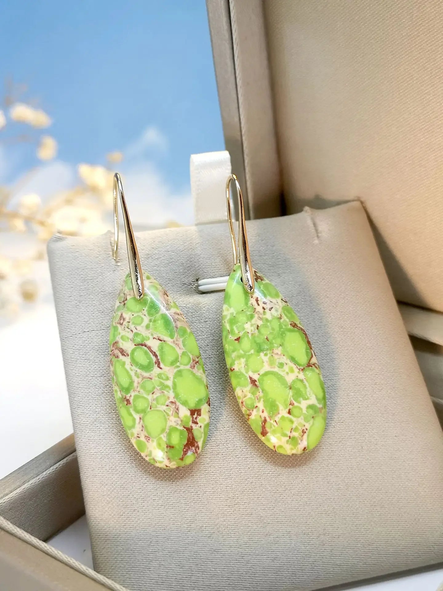 Bohemian Emperor Stone Droplet Pendant Earrings Natural Stone Jewelry Earrings for Women Vintage Luxury Boho Earring Jewelry - Charlie Dolly