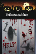 Horror Bloodstain Wall Sticker Handprint Footprint Blood Skull Window Sticker Halloween Decoration 2024 Halloween Scary Sticker - Charlie Dolly