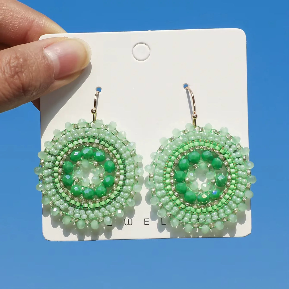 Rhinestone Floral Swing Drop Earrings Jewelry