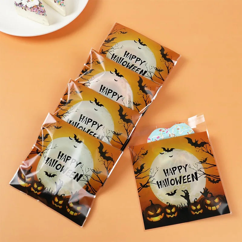 50PCS Halloween Candy Bags Halloween Party Decorations For Home 2024 Packaging Bag Pumpkin Party Ghost Halloween Decor Supplies - Charlie Dolly