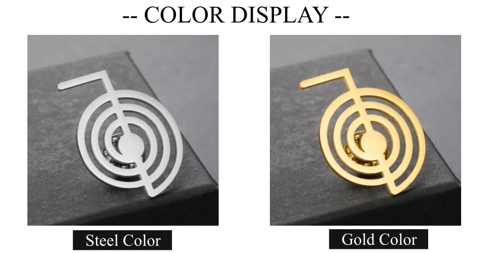 Cho Ku Rei Reiki Symbol Brooch Pin, Sacred Energy Amulet Accessory
