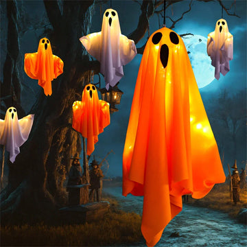 Halloween LED Glow Ghost Lights for Home Indoor Outdoor Hanging Decoration Haunted House Horror Props Bar Supplies 2024 New - Charlie Dolly