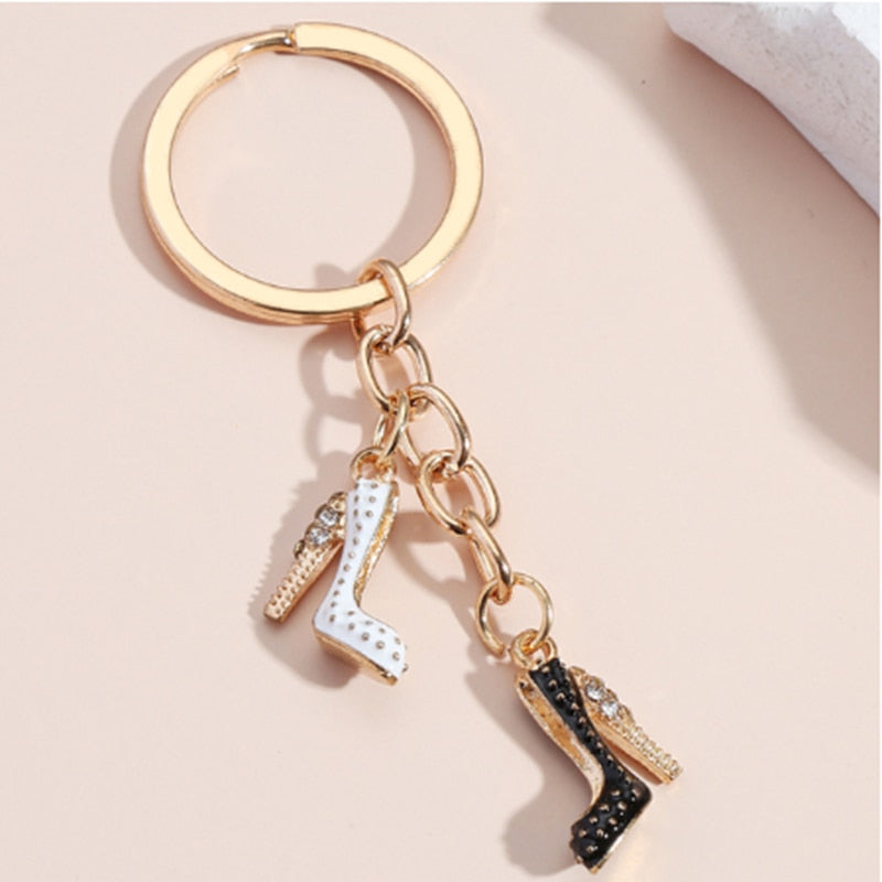 Cute Keychain Colorful High Heels Key chains Enamel Shoes Key Ring Friendship Gifts For Women Girls Handbag Accessorie Jewelry