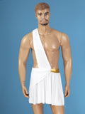 Men's Ancient Greek God Halloween Party Costume Cosplay One Shoulder Strap Skirts Knight Warrior Theatrical Performance Outfit - Charlie Dolly