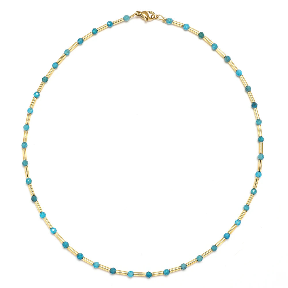 ZMZY Fashion Boho Necklace Women Jewelry Natural Stone Choker Healing Tiny Beads Clavicle Chain Crystal Agates Necklace - Charlie Dolly