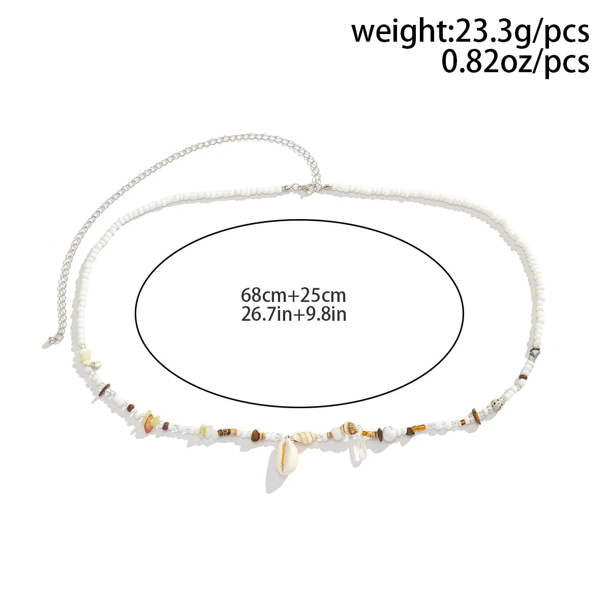 Acrylic Shell and Seed Bead Boho Waist Chain
