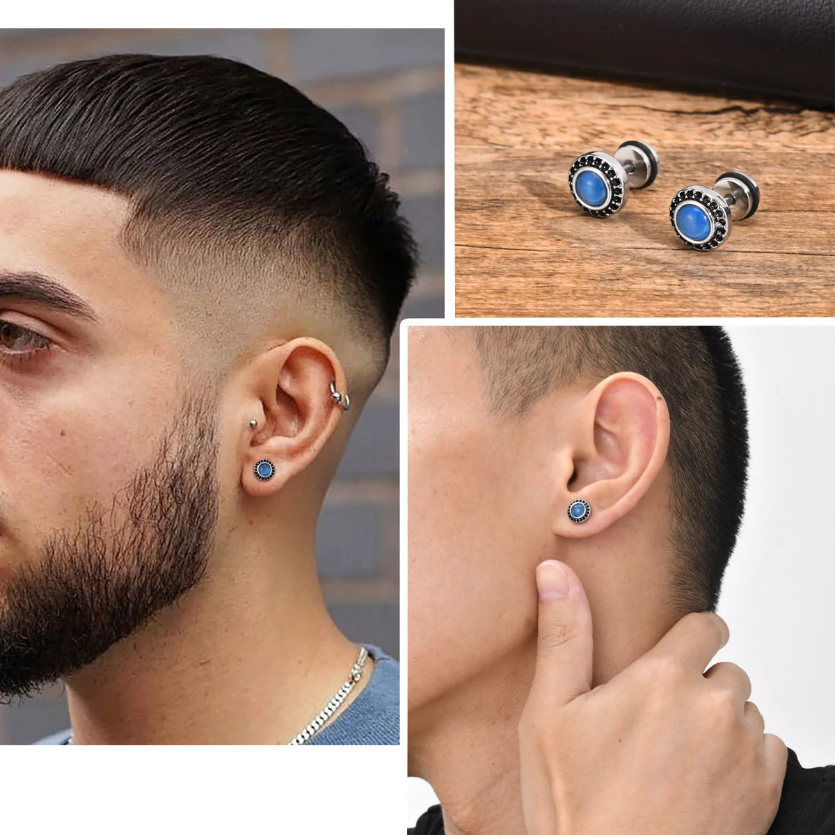 Natural Stone Boho Stud Earrings