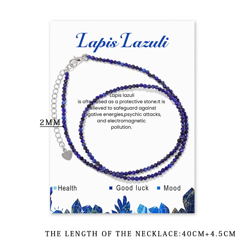 2mm Gemstone Beaded Boho Necklace