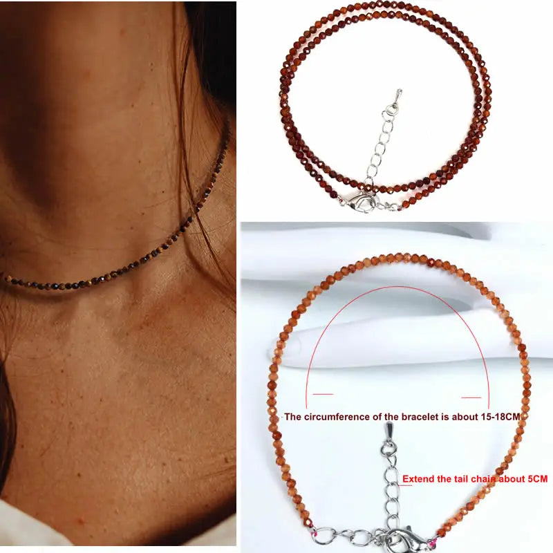 2mm Gemstone Beaded Necklace & Bracelet