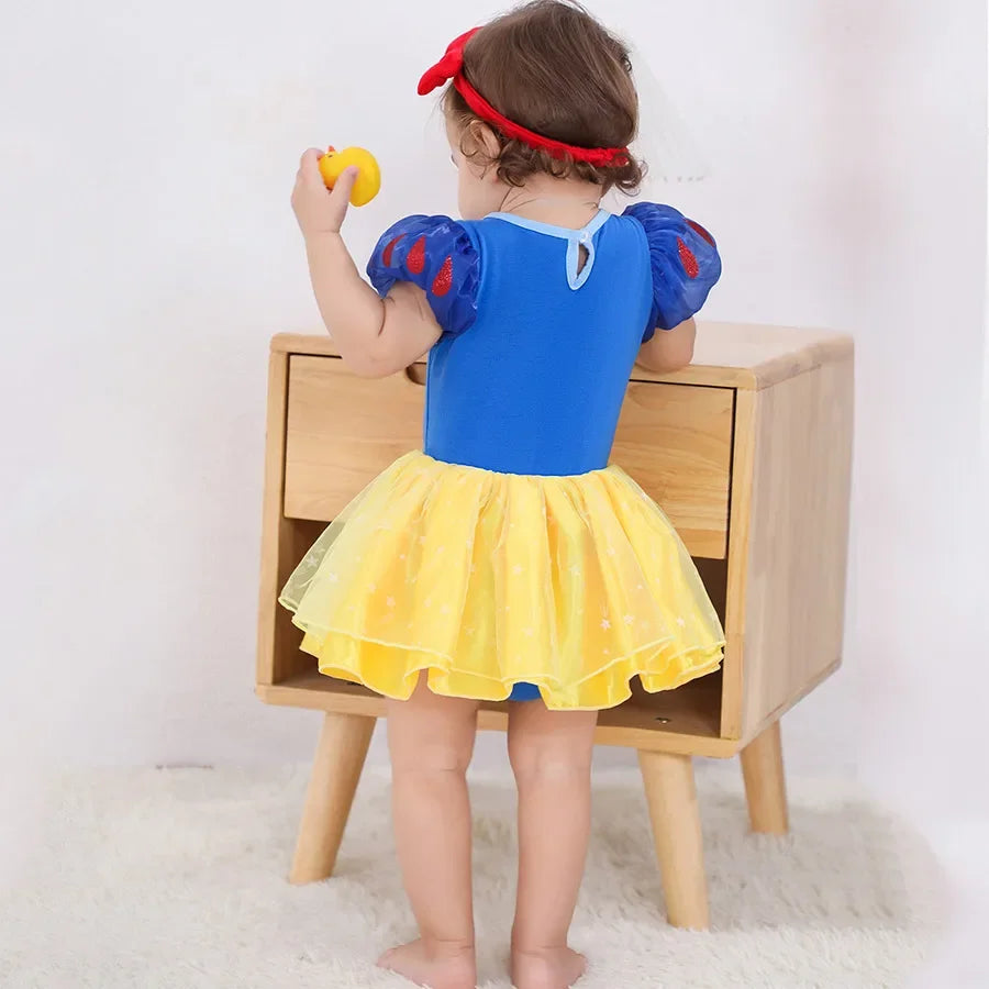 Baby Romper Tutu Dress with Headband Infant Baby Girl Princess Clothes Cute Design Kids Dress Halloween Party Costumes Outfit - Charlie Dolly
