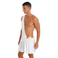 Men's Ancient Greek God Halloween Party Costume Cosplay One Shoulder Strap Skirts Knight Warrior Theatrical Performance Outfit - Charlie Dolly