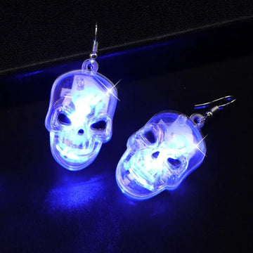 Luminous Halloween Pendant Pumpkin Dangle Ear Clips LED Skull Earrings Electric Black Cat Spider Ghost Glowing Dangle Earrings - Charlie Dolly