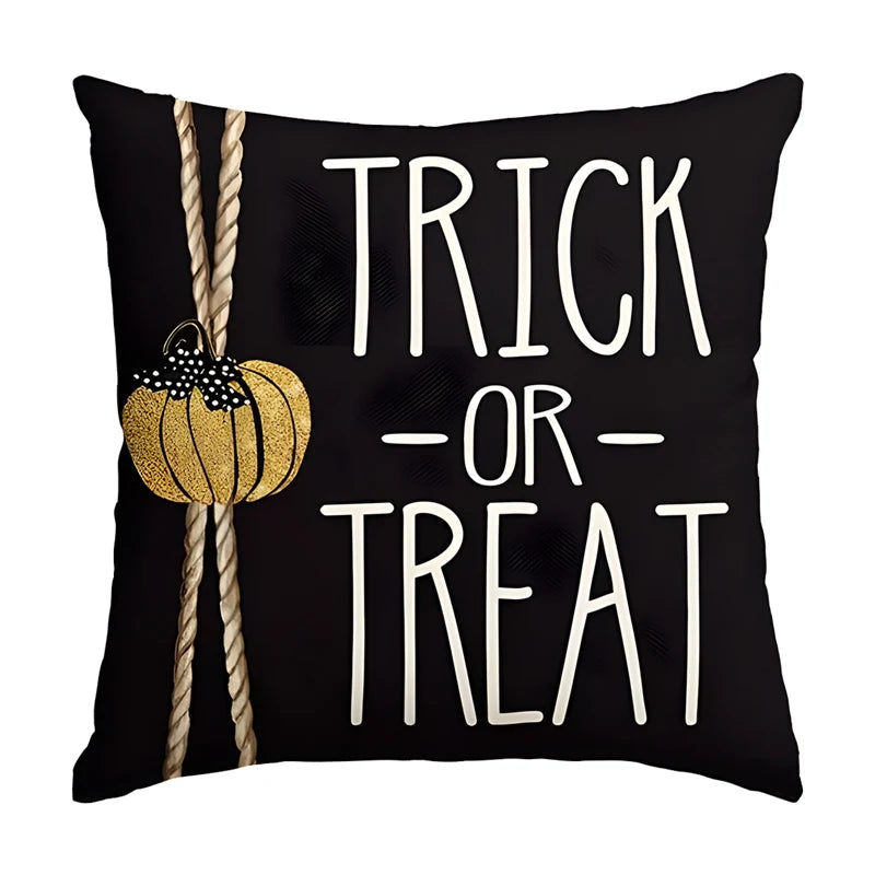 Halloween Pumpkin Ghost Pillowcase Happy Halloween Party Decorations For Home 2024 Trick or Treat Spider Bat Cat Pillow Covers - Charlie Dolly
