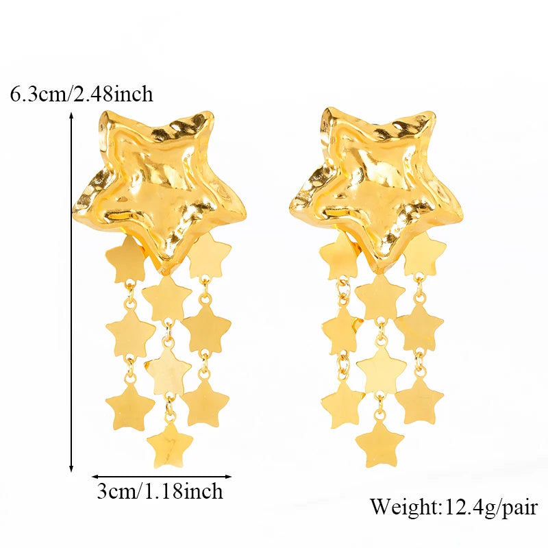 Blue Stone Gold Plated Drop Earrings Jewelry