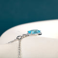 JoiasHome Fashion Silver 925 Jewelry For Women 6*8mm Oval Aquamarine Pendant Necklace Female Wedding Clavicle Chain Gift - Charlie Dolly