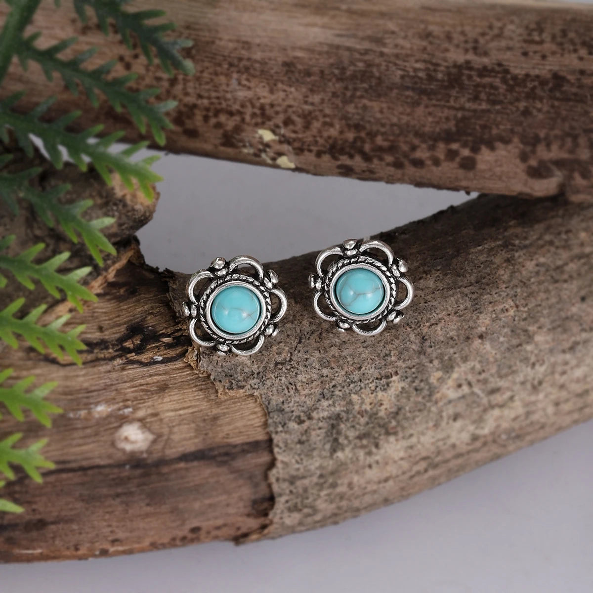 Turquoise Arrow Triangle Mini Stud Earrings Jewelry