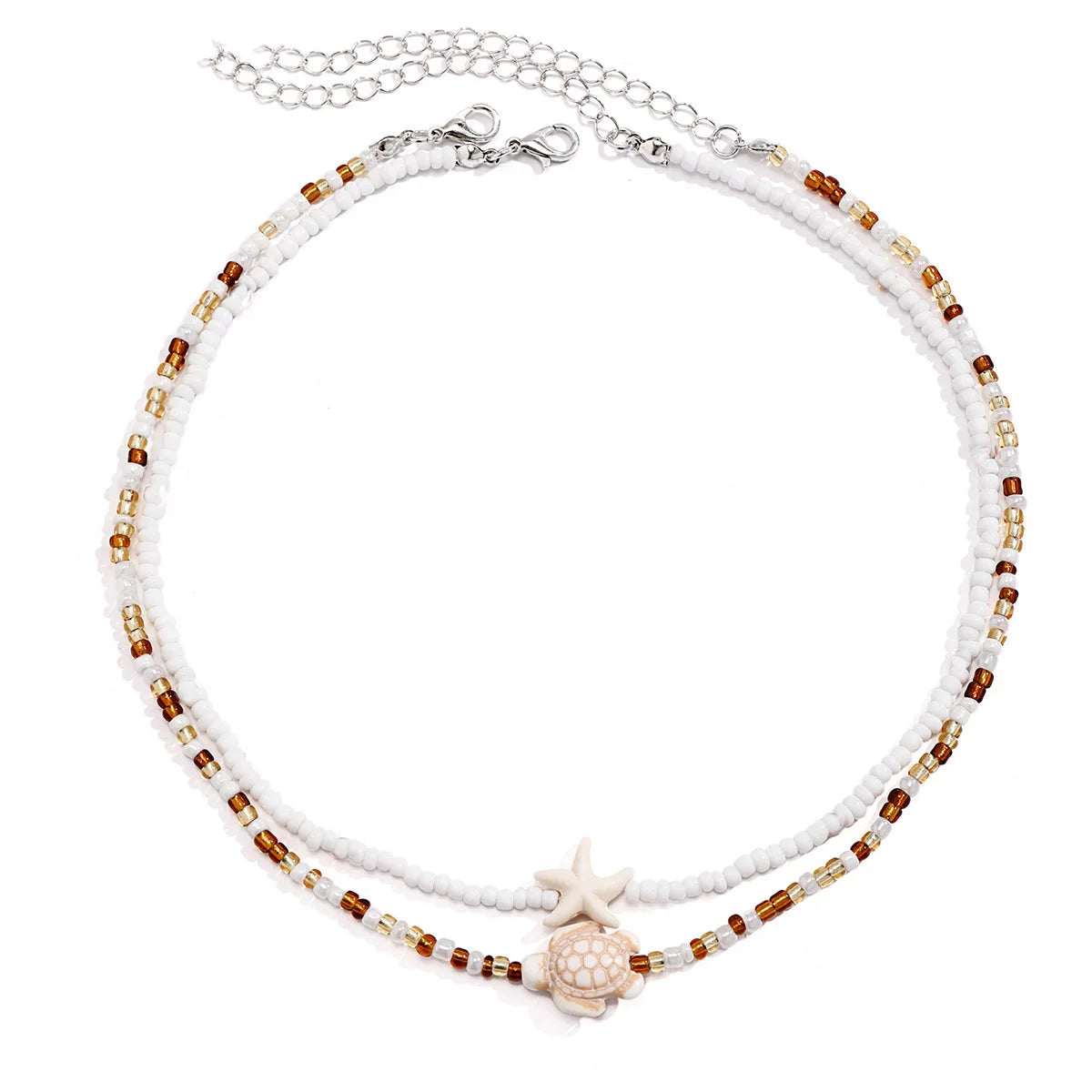 Tidepool Starfish and Turtle Beaded Boho Choker
