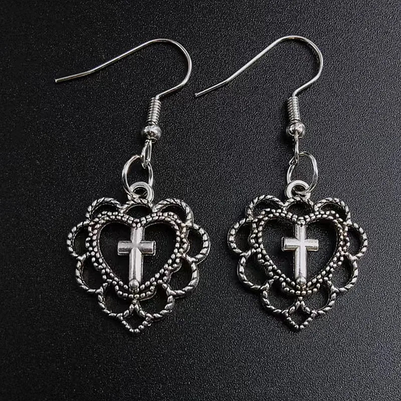 Earrings for Women Girls Drop Dangle Teens Charm Gift Party Simple Punk Cool Halloween Skull Cross Horror Skeleton Death Bat - Charlie Dolly