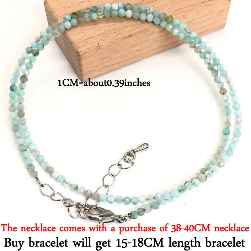 2mm Gemstone Beaded Necklace & Bracelet
