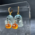 Fashion Halloween Ghost Drop Stud Earrings Women Girl Cute Punk Pumpkin Stainless Steel Jewelry Crystal Hook Dangle Party Gifts - Charlie Dolly
