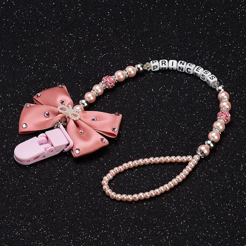 Personalised-any name set stunning pink bling pram charm/stroller toy Rattles bed toy rattle pacifier clip holder dummy clip