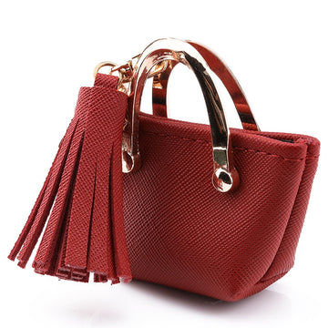 ZG Mini Small Bag Keychain Coin Purse Pink Blue Red Decoration Key Chains PU Leather Bag Storage Pendant Fashion Cute Jewelry - Charlie Dolly