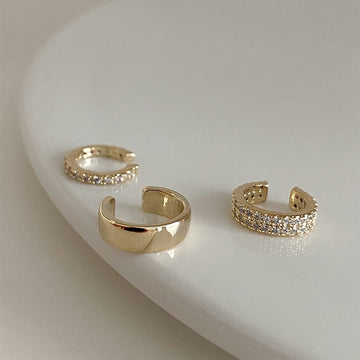 3pcs/Set Delicate Micro Pave Zircon Cute Clip Earrings Female Buckle EarCuff No Piercings Fake Cartilage Ear Jewelry 2021 - Charlie Dolly