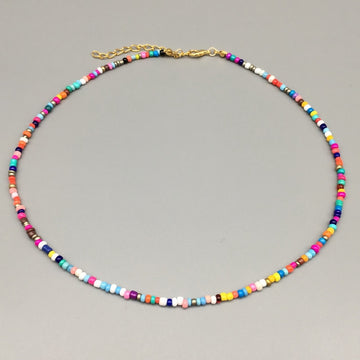 Simple Seed Beads Strand Necklace Women String Beaded Short women Necklace Jewelry 16 inches Chokers Necklace Gift - Charlie Dolly