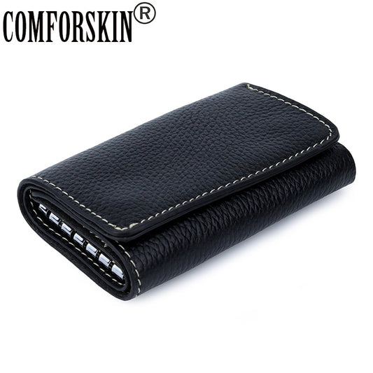 COMFORSKIN  Genuine Leather Key Holders Key Housekeepers Multi-function Key Wallet Cowhide Key Wallet - Charlie Dolly