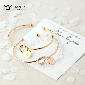 Hot pink gold / silver charm bracelet Initial Knot Bracelet female personality jewelry New fashion women men lovers bracelet - Charlie Dolly