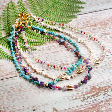 MOON GIRL Unique Design Stone Choker Handmade Trendy Puka Shell Beaded Necklace for Women Boho Girl Jewelry Dropshipping - Charlie Dolly