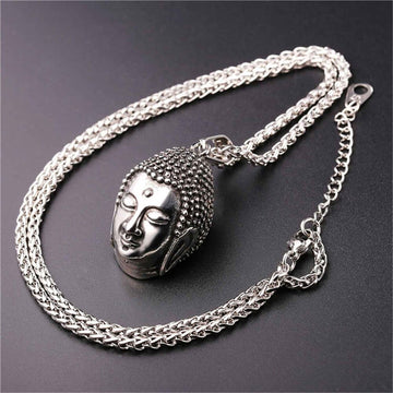 gold color Buddha necklace for men jewelry with stainless steel chain buddhist accessories lucky jewelry P2478G - Charlie Dolly