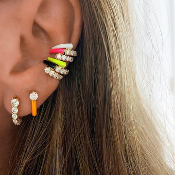 2020 summer hot selling no piercing Neon enamel ear cuff clip on earring Colorful fashion women jewelry - Charlie Dolly