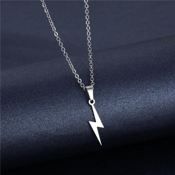 Lightning Pendant Necklace Chain 304 Stainless Steel Necklace for Women Men Party Ornament Jewelry Gift - Charlie Dolly