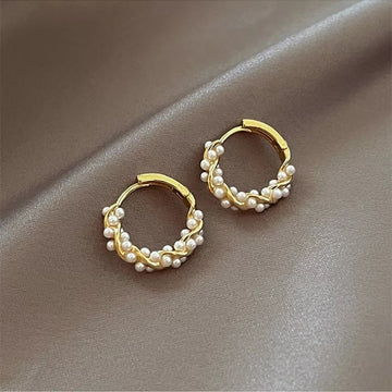 Korean Simple Temperament Circle Pearl Earrings Fashion Small Versatile Earrings Women's Jewelry - Charlie Dolly