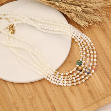Shell Beads Natural Stone Beads Necklace Fashion Stainless Steel Necklace For Women - Charlie Dolly